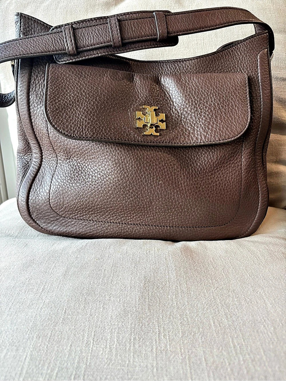 Tory Burch Romy Hobo Bag Brown Leather Shoulder Bag